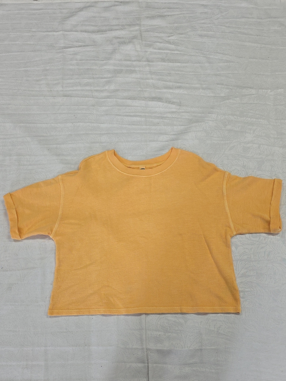 Old Navy Boxy Cropped Tee - Yellow - Size Medium